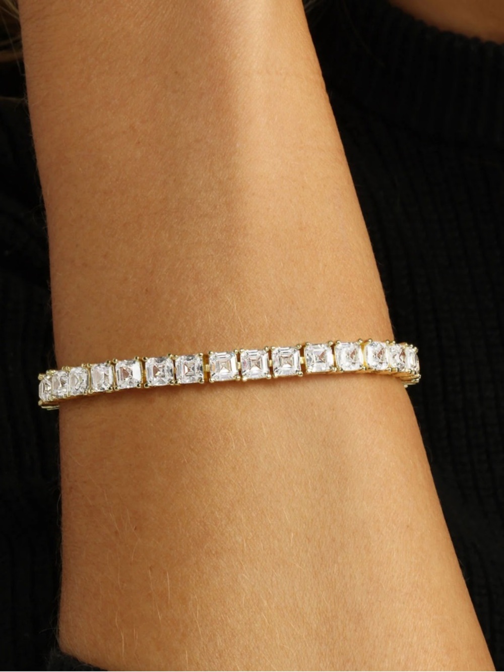 New Boutique The Queen's Tennis Bracelet 5mm 14K Gold Plated 6.5"